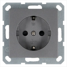 Изображение Розетка SCHUKO© с защитными шторками 16A 250V~ 2P+T, цвет Алюминий