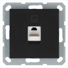 Изображение Интернет-розетка RJ45 с накладкой, цвет антрацит