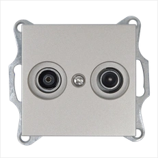 Изображение Розетка TV+FM Φ9.5mm проходная с накладкой, цвет шампань
